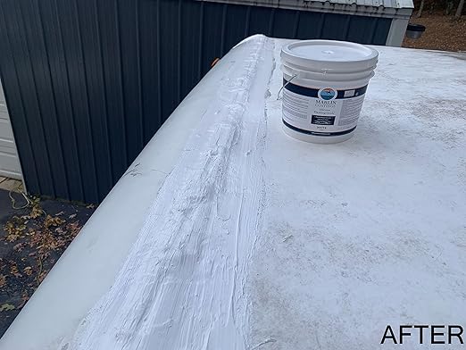 100% Silicone Roof Patch – Prevent and Repair Leaks – Complete Waterproofing – Easy Trowel or Brush Application…(1/2 Gallon, White)