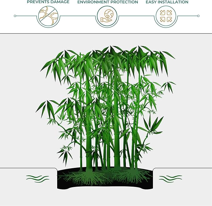 DeepRoot Water Barrier, Versatile Bamboo Barrier, Easy-to-Install Garden Barrier for Landscaping and Protection, Durable, Flexible, 18" x 100' Roll-30 mil Thickness, Black (WB 18/30-100)