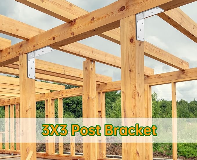 (8PCS) Heavy Duty L Brackets 5x5x2.5 for Wood,Metal Shelf Brackets,90 Degree Corner Bracket,Large Right Angle Bracket, Pergola Brackets Silver
