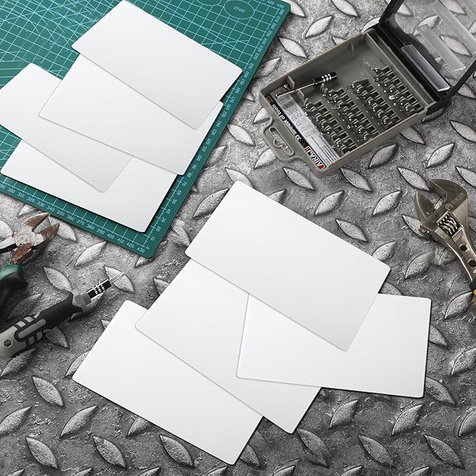 6 Pcs 5 x 3 Inch Flat Blank Plate Wall Hole Covers Ceiling Covers Plate with 48 Pcs Double Faced Adhesive Tape for Floor or Wall(5 x 3 Inch)