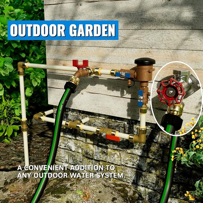SUNGATOR 4 Inch Frost Free Sillcock, Anti-Siphon Outdoor Hose Valve, 1/2" PEX x 3/4" GHT Hose Bibb, No Lead Brass Garden Faucet/Spigot, Frost Proof Outdoor Water Faucet for PEX Pipe