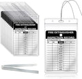 50 Pcs Fire Extinguisher Inspection Tag Waterproof Plastic Cover 2.67 x 4.53 Inch Service Record Tags Durable Aluminum Metal Tags Tamper Seal with Iron Wire Resealable for Indoor and Outdoor (50)