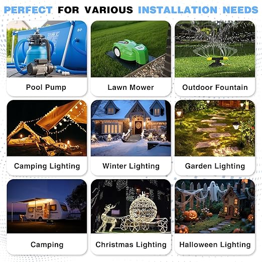 Flemoon Medium Outdoor Electrical Box (11.5x5.2x4 inch), IP54 Waterproof Extension Cord Cover w/6 Cable Entry Ports, Weatherproof Connection Box for Power Strip, Timer, Holiday Lights, Orange