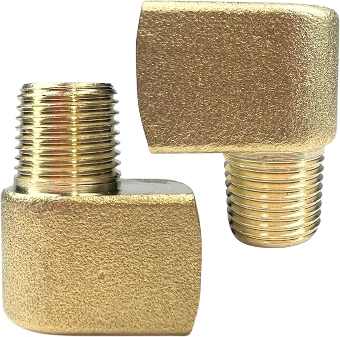 2pcs Brass 1/8" NPT Male x 1/8" NPT Female 90 Degree Forged Barstock Street Elbow Fittings Connection by CX WONDERLAND