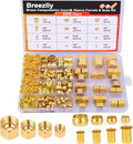 1/4", 3/8", 5/16", 1/2" OD Brass Compression Insert,Sleeve Ferrule,Nut 200PCS