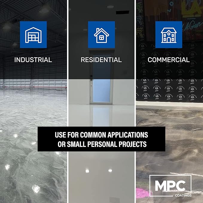 Master Protective Coatings Black Epoxy Resin Coating for Floors & Counter Tops, 100% Solids, Self Leveling - 3 Gallon Kit, (MPC-100 (PRETINT BLACK))