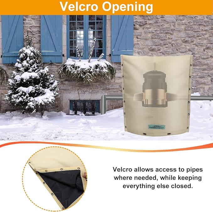 Backflow Preventer Cover Insulated 30"W x 30"H for IN-WALL Pipes with Aluminum Foil Backflow Insulation Cover with Thicker 7 Layers Fabric, Sprinkler Covers for Outside Pipe Traversable