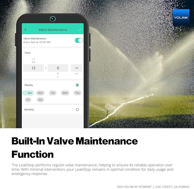 YoLink LeakStop 2-Channel for Sinks/Washing Machine, Dual Auto Shutoff Valves & Leak Detection, Real-Time Monitoring, LoRa Long-Range, 2 AA Up to 5-Year Battery – Hub Required