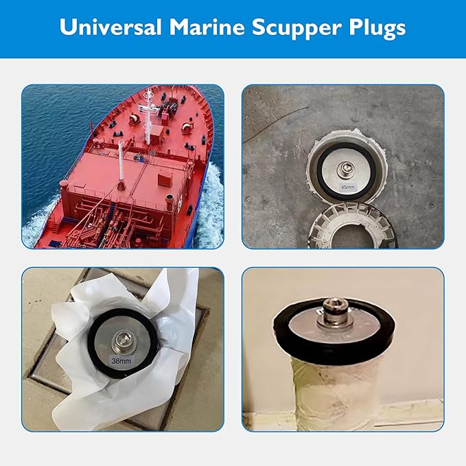 Expandable Mechanical Seal, Cleanout Pipe Plug-Rubber Expansion Scupper Plugs & Removable Stainless Steel Allen Wrench Handle,1-7/8 to 2-1/4 in Sewer Cap Cover, Winterizing Pool Boat Plugs
