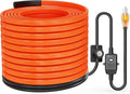 Heat Tape for Water Pipes with Thermostat & GFCI, Energy-Saving Pipe Heating Cable, Prevents Freezing, Works at -22℉, 80FT Orange, UL ETL Listed 120V