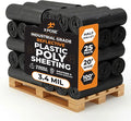 Xpose Safety Black Plastic Sheeting (Bulk Half Pallet 25 Pack) – 20' x 100' Rolls – Heavy Duty 3.4 Mil Poly Sheet – Waterproof, Dustproof, Vapor Barrier – for Construction, Painting, Industrial Use