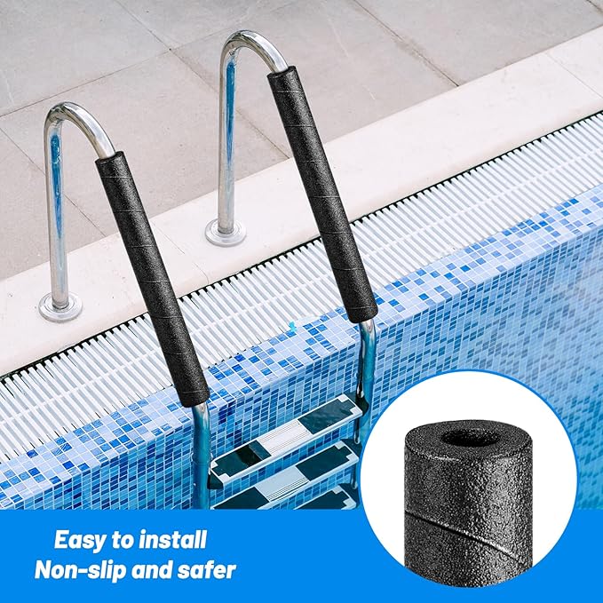 0.79" ID Pipe Insulation Foam Tube 6 Pack,15.7" Black Foam Pipe Covers Multi-Purpose Soft Foams Tubing for Outdoor Indoor Swimming Pool Handle Water Pipe