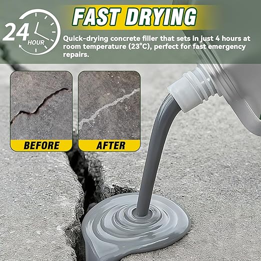 Concrete Crack Filler, 500g Cement Crack Filler, High Elasticity Self Leveling Crack Sealant, Waterproof Concrete Caulk for Driveway, Walkway, Patio, Joint, Indoor and Outdoor Repair