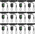 VIVOSUN 6-Pair 1/8 Inch Adjustable Grow Light Hanger, Heavy Duty Rope Hanger with Reinforced Metal Gears, 8Ft. Long and 150 lbs Weight Capacity Rope for Grow Light, Inline Fan, Filters