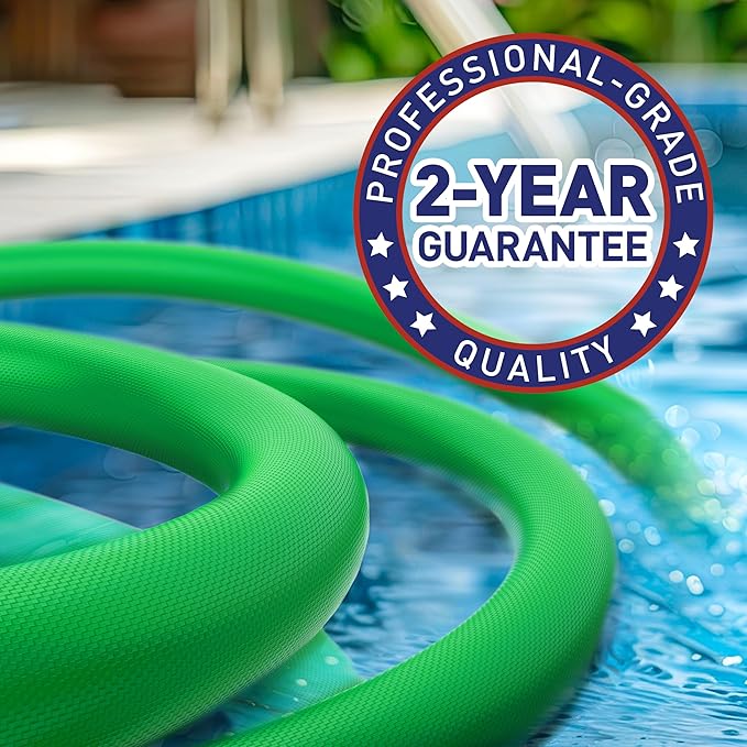 Pool Backwash Hose 3" x 100', Heavy-Duty PE Backwash Hose for Pool Filter – Includes 2 Clamps, Weatherproof & Burst Resistant for Water Transfer, Sump Pump, Pool Drain, Sand Filter (Green)