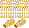 100-Pack PEX Fittings Niikappu 1"x3/4" Pex Straight Coupling, Brass Crimp Pipe Fittings for PEX Pipes, ASTM F1807
