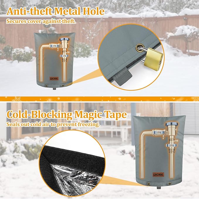 Backflow Preventer Cover (5°F) Heavy-Duty 5-Layer Insulated Enclosure, Freeze & All-Weather Protection for Outdoor Pipe, Irrigation Sprinkler Valve, Well Water Pump & PVB, 24" Wx24 H Grey