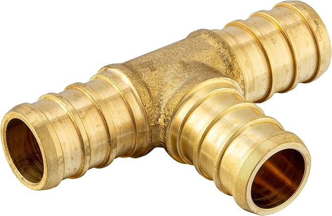 45-Pack EFIELD 1/2" Barb Pex Brass Crimp Fittings 15 Pieces each: Tee, Elbow and Coupling For Pex Tubing Connection, ASTM F1807, (1/2-inch),(PEX1807186)