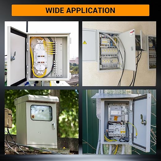 Outdoor Electrical Box, 20"x16"x10" NEMA 4X Steel Enclosure, IP67 Waterproof & Dustproof, Lockable Electrical Junction Box with Mounting Plate and 2 Keys, Indoor and Outdoor Use
