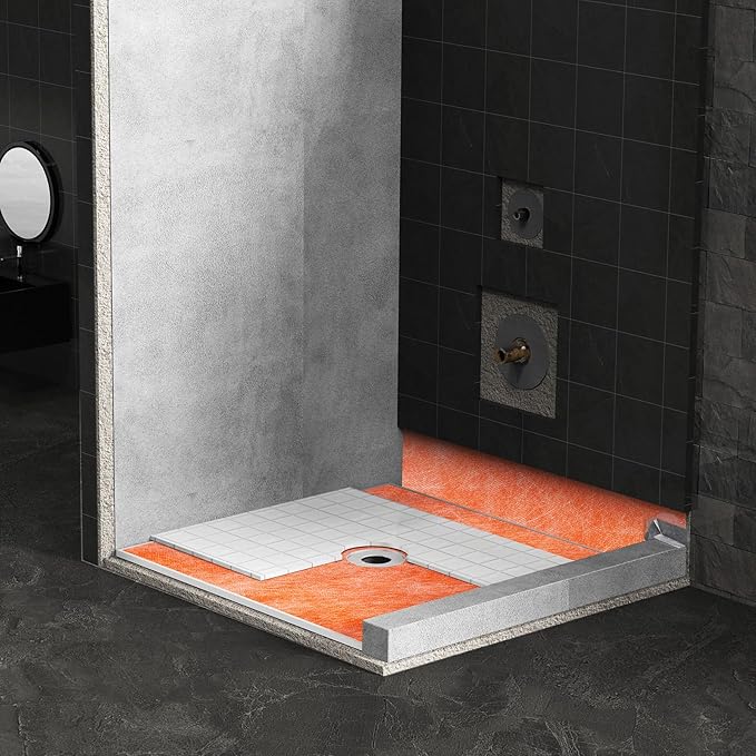 VEVOR Waterproof Membrane for Shower, 0.42 x 98.5 ft 41 sq.ft Waterproofing Tile Membrane, 20 mil Thick Polyethylene Fabric Roll, Easy to Cut for Bathroom, Kitchen, Sauna, Corners, Niches, Tile Joints