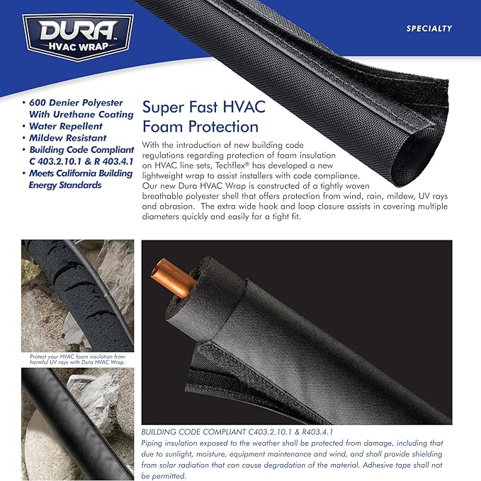 Electriduct 3.5 Inch HVAC Protective Sleeve Wrap Around Existing Foam Insulation UV Weather Resistant Outdoor Pipe Protection Cover for Heat Pump A/C Air Conditioning Copper Line Sets - 150 Feet
