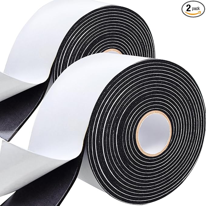 3 Inch * 13Ft Pipe Insulation Tape - 2Packs, Weather Resistant Water Wrap Tape, Outdoor Water Pipe Insulation Wrap, Foam Pipe Wrap Insulation for Water Pipes (Black)