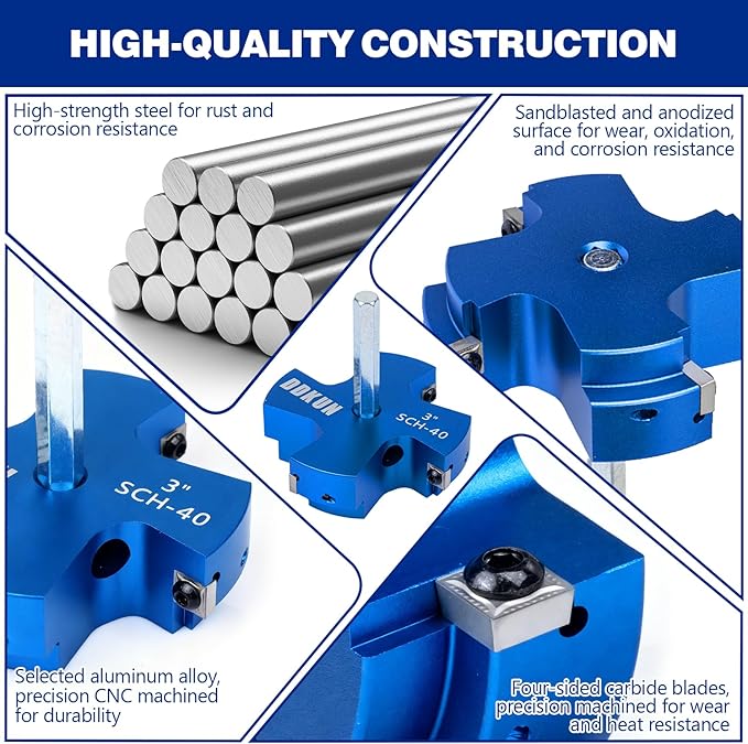 7Pcs PVC Pipe Reamer Kit, PVC Fitting Saver for SCH40, Includes 1-1/4", 1-1/2", 1", 3/4", 3", 2", 4", Plumbing Pipe Fitting Tools with 4 Blades-Compatible with 1/2" Drills