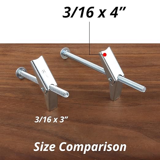 HASWARE Toggle Bolt Zinc Plated Steel and Wing Nut for Hanging Heavy Items on Drywall 3/16x4 (12 Pack)