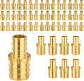 50-Pack PEX Fittings Niikappu 1"x3/4" Pex Straight Coupling, Brass Crimp Pipe Fittings for PEX Pipes, ASTM F1807