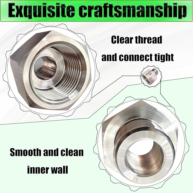 Reducer Adapter Fitting, 1/2" NPT Female x 1/4" NPT Male Reducing Pipe Connector 304 Stainless Steel Reducer Adapters Pipe Fittings (1/2" Female x 1/4" Male)