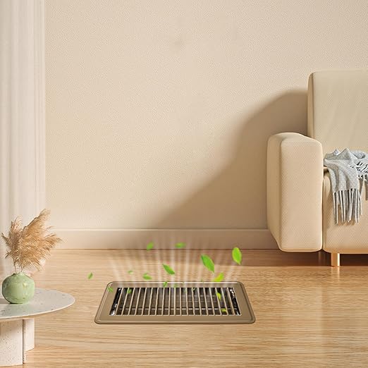8Pcs Floor Vents Floor Registers 4x12 Inch, Heavy Duty Metal Hot Air Vent Covers 4x12 Inch with Rust-Proof Finish for Home Heater Floor Vent Grilles and Vents