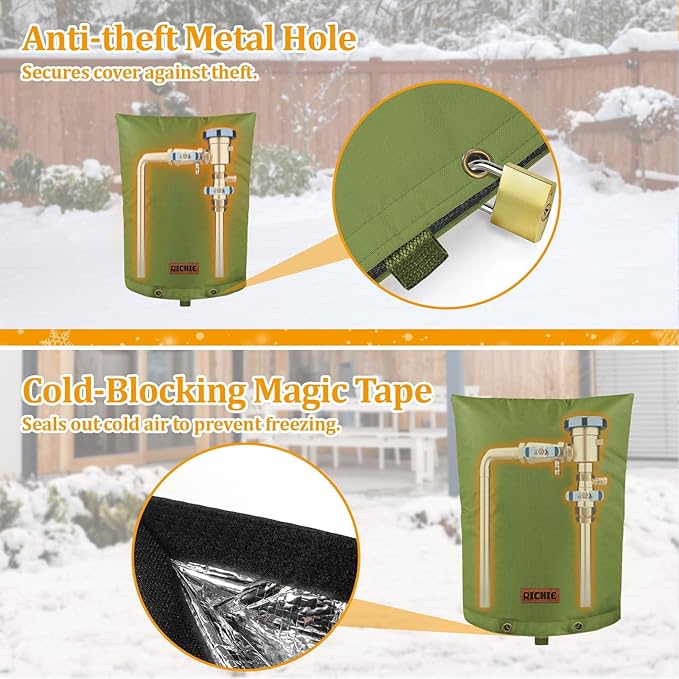 Backflow Preventer Cover (5°F) Heavy-Duty 5-Layer Insulated Enclosure, Freeze & All-Weather Protection for Outdoor Pipe, Irrigation Sprinkler Valve, Well Water Pump & PVB, 16" Wx20 H Green
