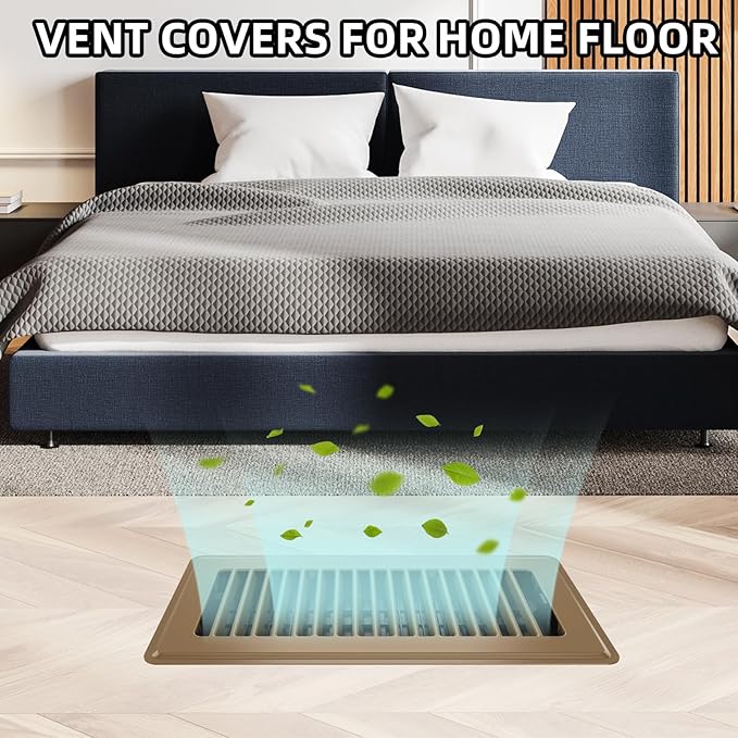 Floor Register 4x14, 6 Pack Floor Vent Covers for Home Floor Heavy Duty Steel Walkable Floor Vents Air Vent Covers for Sidewall and Floor