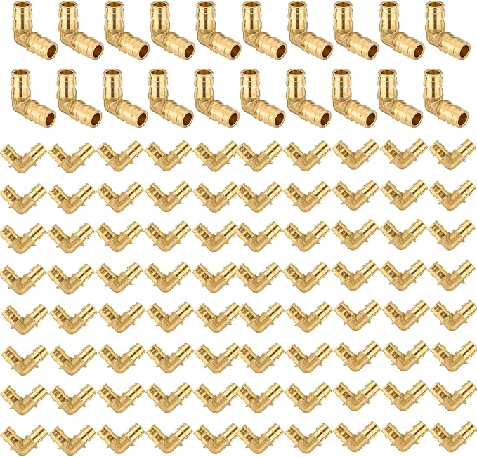 1/2Inch PEX-A Expansion Fittings,F1960 Brass Elbow,PEX Expansion Fittings Elbow For Pex A Tubing（100 PACK)(PEX1960033-100Pack)