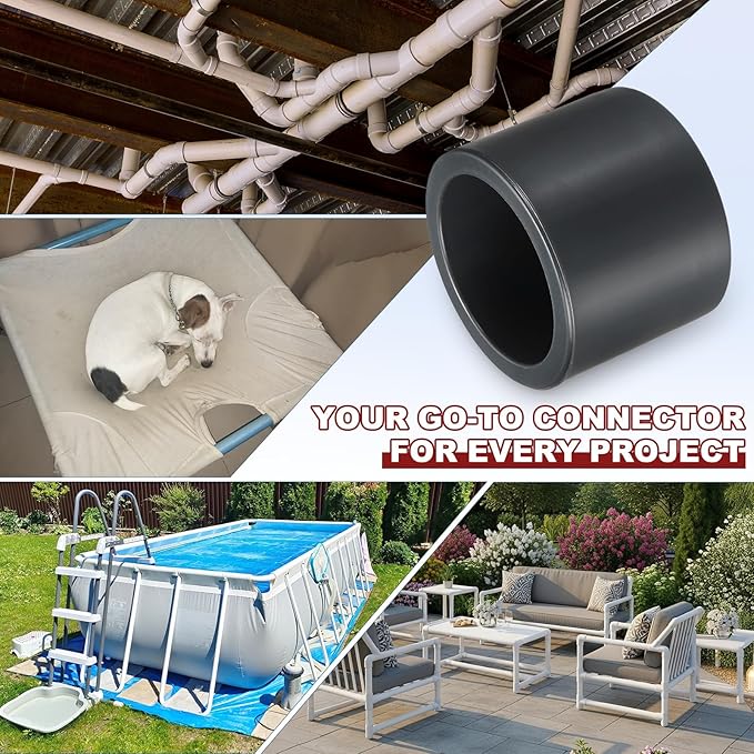 1Pcs 1/2" PVC External End Cap Fitting, SCH80 Furniture Grade PVC Pipe Plug Adapter, Pipe Cover Fittings for DIY Project, Irrigation System, Plumbing Framework, Garden Structures