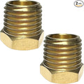 2pcs 1/4" NPT Male x 1/8" NPT Female Brass Reducer Hex Bushing Threaded Fitting Adapter by CX WONDERLAND