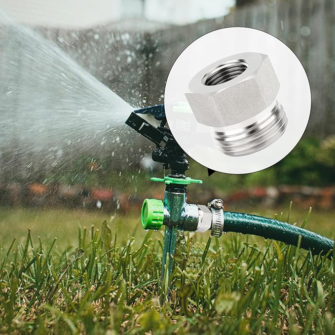 TAISHER 5PCS 304 Stainless Steel Garden Hose Adapter, Hex Bushing 3/4" GHT Male x 1/4" NPT Female Garden Hose Connector