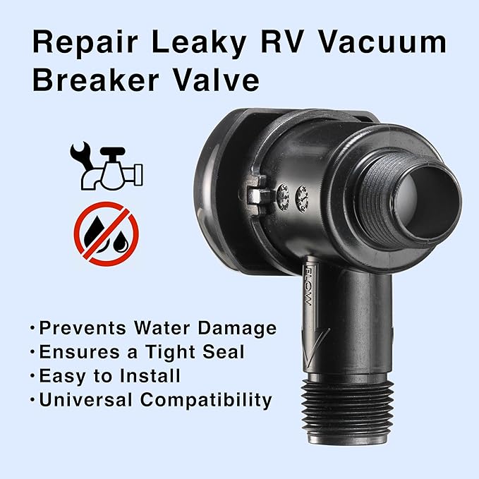 RV Vacuum Breaker Check Valve – Backflow Preventer for RV and Marine Freshwater Systems – Anti-Leak, Corrosion-Resistant, Easy Installation – Replacement for 571-VAC-CHK-A