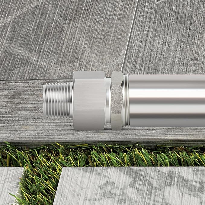 TAISHER 2PCS 304 Stainless Steel Garden Hose Adapter, 3/4" GHT Female x 3/8" NPT Male Garden Hose Connector with Washers