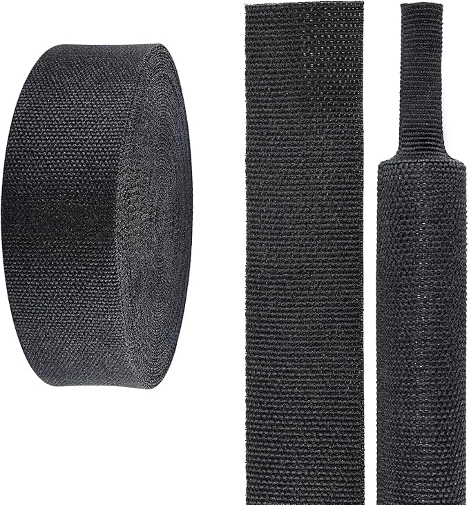 2 in 1 Heat Shrink Braided Sleeving Fabric Tubing-Ideal fit Irregular Shape Hose/Cable/Wire (1"(25mm), 100FT)