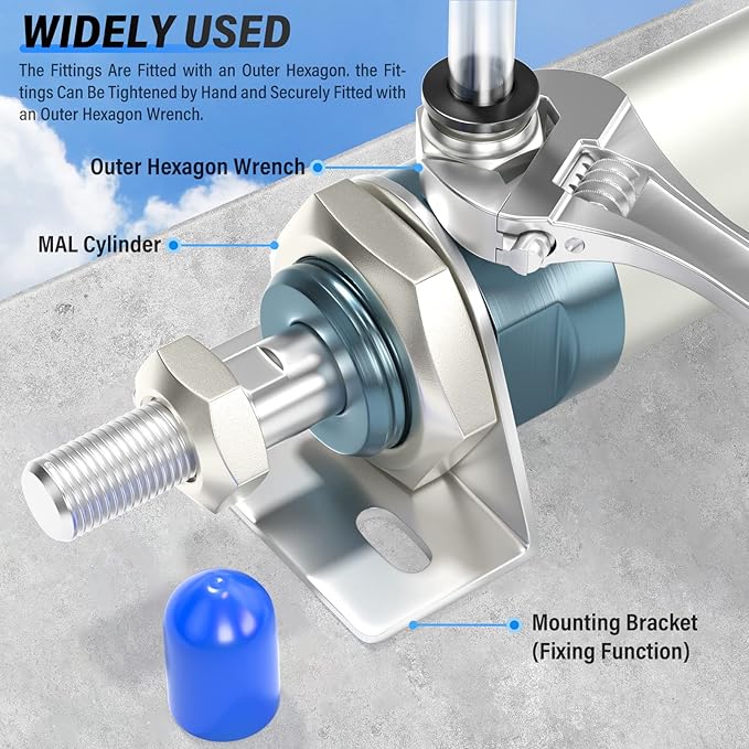 TAILONZ PNEUMATIC Male Straight 5/16 Inch Tube OD x 3/8 Inch NPT Thread Push to Connect Fittings PC-5/16-N3 (Pack of 2)