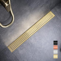 Linear Shower Drain 36 Inch Rectangular, Brushed Gold Shower Drain, 51L/Min Fast Drainage SUS-304 Stainless Steel Floor Linear Drain, US Standard CUPC Certified, Zirconium Gold, SD-112-36ZG