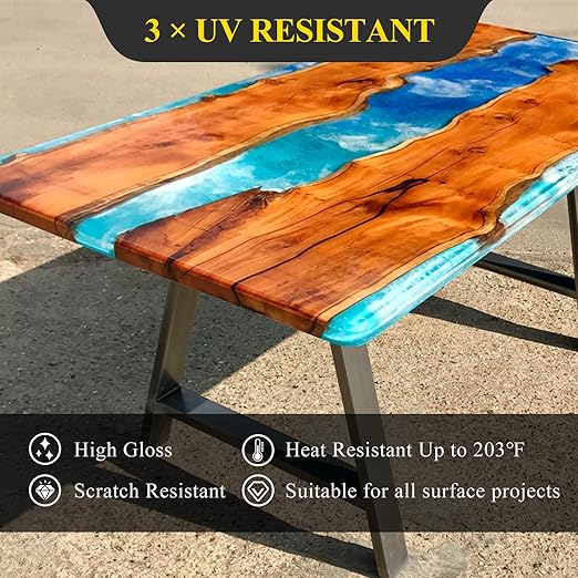 68OZ 3×UV Resistant Resin Kit,No Bubble & Crystal Clear Epoxy Resin for Coating, Casting, Table Top,DIY, Bar Top, River Tables, Resin Art, Wood with All Accessories