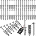 400 Pieces Zinc Self Drilling Drywall Anchors with Screws Kit, Bulk Heavy Duty Metal Wall Anchors and #8 x 1-1/4'' Screw (200 Anchors+200 Screws) Includes