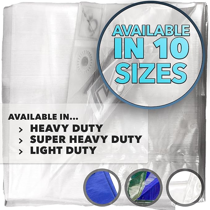 QUEEN OF TARPS | 6x8 Heavy Duty Tarp Waterproof, 120 GSM is 12 MIL, UV/Tear Resistant Tarp, Camping, Outdoor Furniture, Car, Tents, Painting, Firewood Protection | 6x8, Heavy Duty