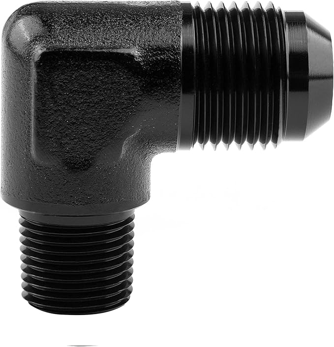 EVIL ENERGY 8AN to 3/8" NPT Male 90 Degree Fitting Adapter Aluminum