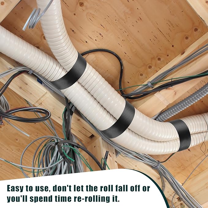 Frienda 2 Rolls Duct Strap Duct Support Webbing Wide Webbing Strap Support Belt Heavy Duty(200 ft X 1.97 Inch,Black)