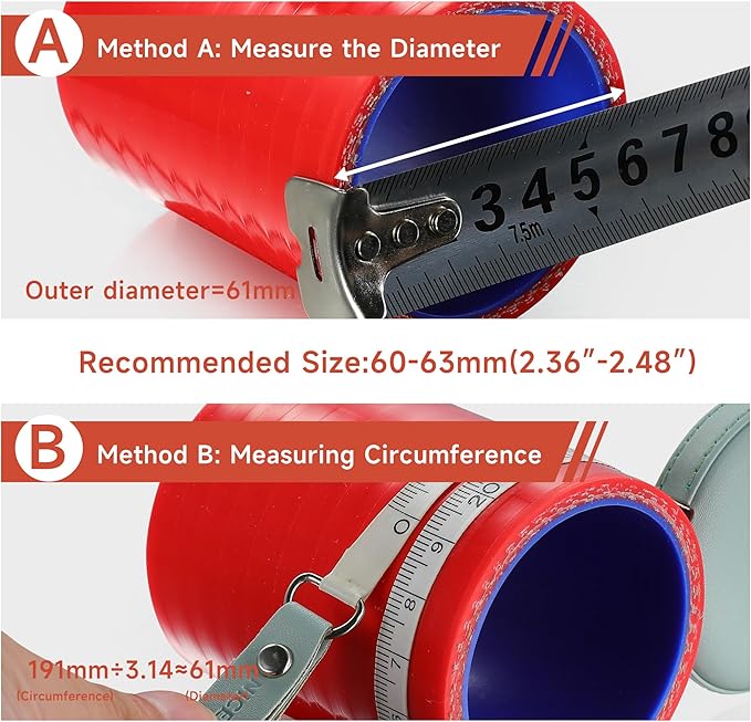 AKIHISA T-Bolt Hose Clamp,52-55mm OD Range 304 Stainless Steel Pipe Strap Clamp, Adjustable Heavy Duty Tube Clamp (4Pack, 2.05" to 2.17")