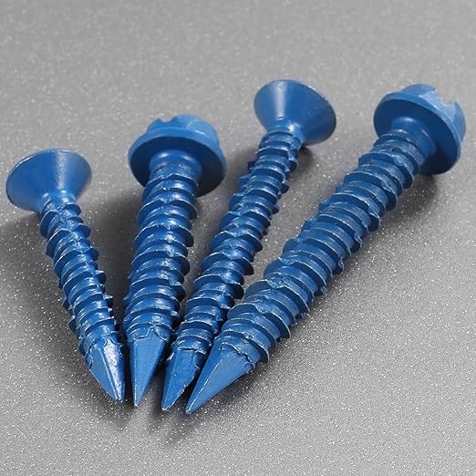 1/4 x 3-3/4 Inch 28Pcs Concrete Screws, Hex Head Screw Anchor with Drill Bit, for Masonry, Block, Brick, Cement, Stucco, Diamond Point