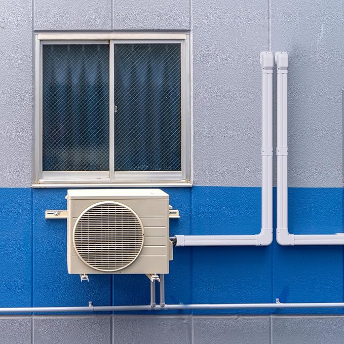VEVOR Mini Split Line Set Cover 3-inch W 10Ft L, PVC Decorative Pipe Line Cover for Air Conditioner with 5 Straight Ducts & Full Components Easy to Install, Paintable for Heat Pumps, White